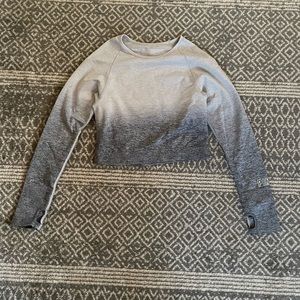 PINK long sleeve moisture wicking cropped shirt